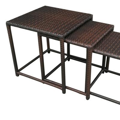 China Modern Mini 3 Piece DINING TABLE Set Rattan Garden Wicker Dining Chair Wicker Dining Table for sale