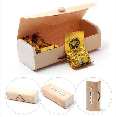 China China round tube birch veneer soft bark wood packaging box for gift wine bottle bark box for sale