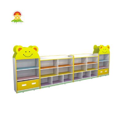 China School area cartoon design kindergarten children wooden cupboard, children wooden toy cupboard for sale