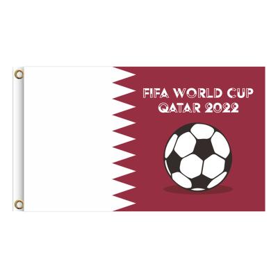 China Health Care Institute 2022 Qatar Football World Cup Flag Party Decoration Outdoor Flag 90X150cm for sale