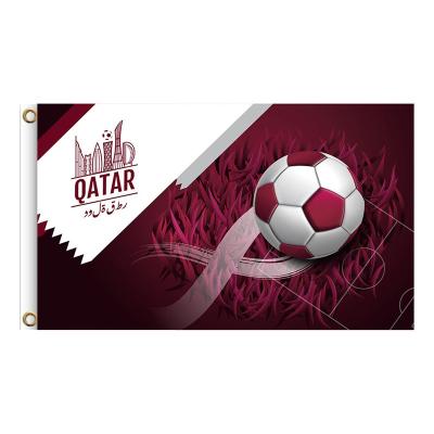 China Health Care Institutes 90x150cm Qatar 2022 3x5ft World Cup Soccer Event Flag 2022 World Cup Banner for sale