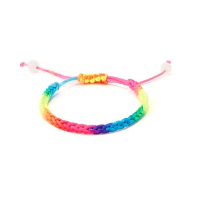 China FASHIONABLE Rainbow Handmade Adjustable Rope Pride Braided Bracelet For Gay LGBT Braided Bracelet for sale