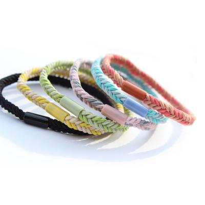 China Hair Tie Candy Color Bracelet Hair Ties Braided Ponytail Holders Twisted Elastic Hair Ties for sale