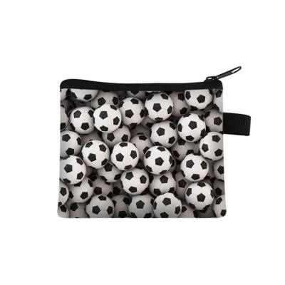 China Rectangle Small Basketball Football Soccer Ball Soccer Coin Purse Wallet Zipper Coin Purse Key Storage Bag Cards Holder for sale