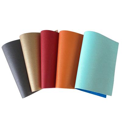 China 2021 Anti-rust Slim High Quality Cross Embossed Leatherette Roll / PU Embossed Sheet For Making Wallpaper Accessories Cases for sale