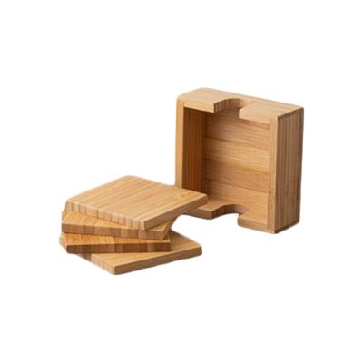 China Sustainable Simple Sale Bamboo Wooden Drink Factory Natural Bamboo Coaster for sale