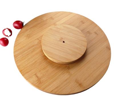 China Modern Ready to Ship Susan Single Turntable High Quality Bamboo Wooden Lazy Table for sale