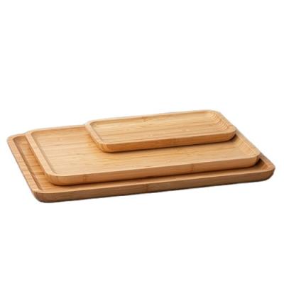 China Factory Price Sustainable Compartment China Natural Bamboo Cutlery Tray Food Expanding Bamboo Tray for sale