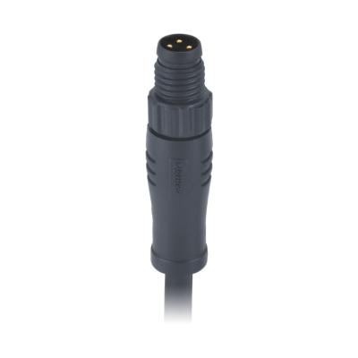 China M8 Corrosion Resistance Male 3pin Connector PVC Cable 0.5m Waterproof Molded Plastic Screw MB03C1LSAP24CK10 for sale