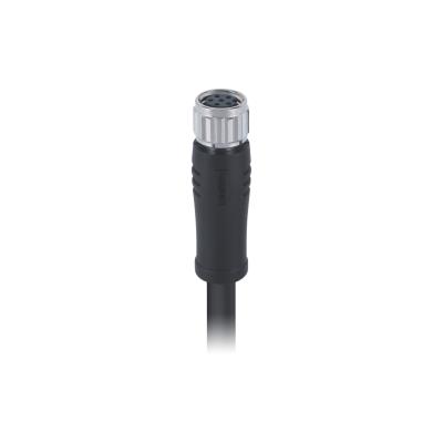 China Equivalent to waterproof M8 binding connector 6pin female shielded 1m PVC molded cable, free end MB06C2LSASB26CK10 for sale