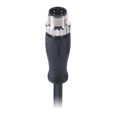 China M12 Sensors Connector 4pin A Code Straight To Male 1m PVC Unshielded Molded Cable, Free End for sale