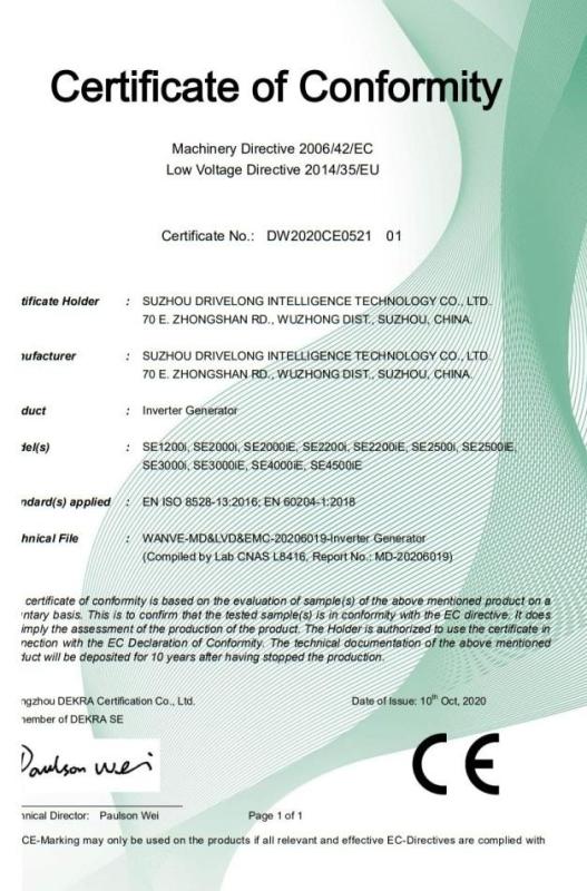 CE - Suzhou Drivelong Intelligence Technology Co., Ltd.