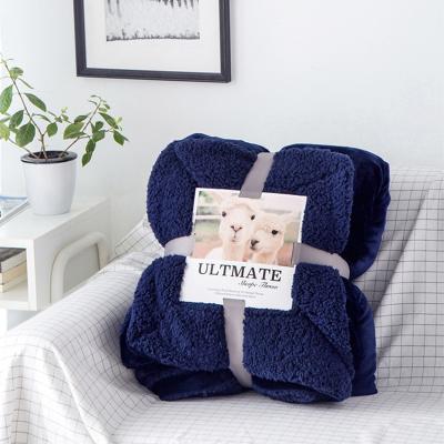 China 2 Layers Sherpa Warm Plush Baby Thick Personalized Throw Blanket Anti-Static for sale