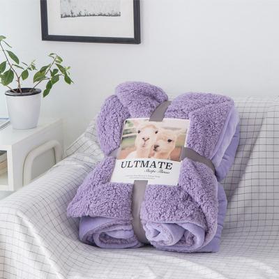 China Anti-bacteria Shanghai 2022 2 Layers Sherpa Plush Baby Warm Thick Personalized Throw Blanket for sale