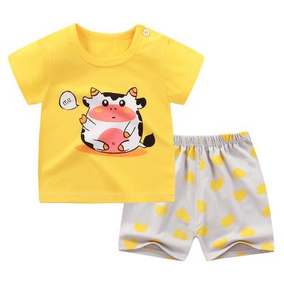 China Safari Style Summer European Style 100% Cotton Baby Boy Sets Cartoon Clothes Children's Clothing Sets for sale