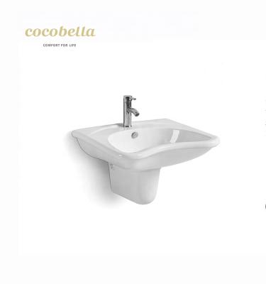 China Modern Special Design Bathroom Hung Wall Basin Bowl White Wash Basin Sink Ceramic Hand Wash Sinks Wall-hung Wall Installation for sale