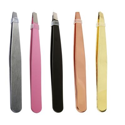 China Wholesale Custom High Quality Eyelash Beauty Salon Tweezers Eyelash and Eyebrow Tweezers Cut Plastic Stainless Steel Eyebrow Tweezers for sale