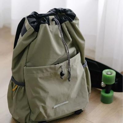 China With USB Custom Heavy Duty Lightweight Travel Sport Basketball String Bag Waterproof Drawstring Backpack for sale