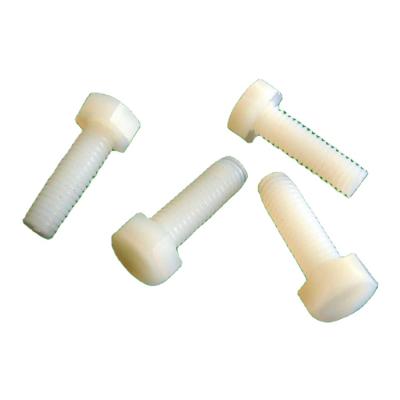 China Custom Plastic Nylon Screw Pan Nuts Machine Threads M5 Standard PA 66 White Nylon Bolt for sale