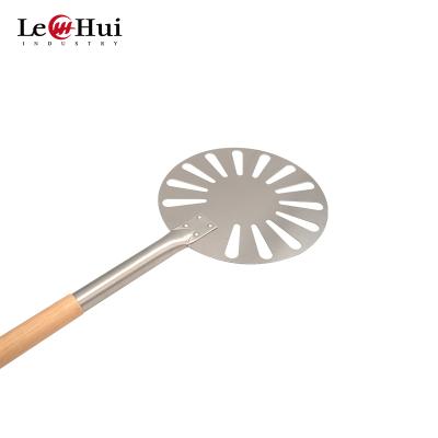 China Stored 9 Inch Wooden Pizza Spinner Peel Pizza Peel Aluminum Perforated Peel Wooden Handle Removable Pizza Peel BakingTool en venta