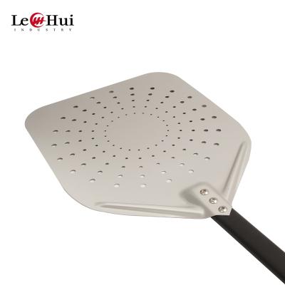 China Long Stocked Pizza Shovel Rectangular Round Skinned Pizza Shovel Aluminum Metal Pizza Paddle For Pizza Oven 12 Inch Baking Tools en venta