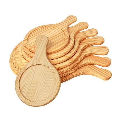 China Stored Tray Kitchen Tools Pine Wood Pizza Dish Food Serving Board Pizza Serving Board with Handle Around Cutting Cutting Board for sale