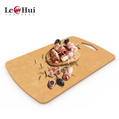 China Sustainable Non-slip Fiberboard Cutting Board Wood Fruit Chopper Bread Steak Cutting Tray Wood Cutting Board For Kitchen en venta