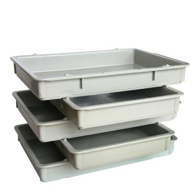 China Commercial Kitchen Pizza Dough Box 5 Per Box Customized Stackable Cardboard Dough Proofing Polypropylene Dough Box 65*45*37.5 for sale