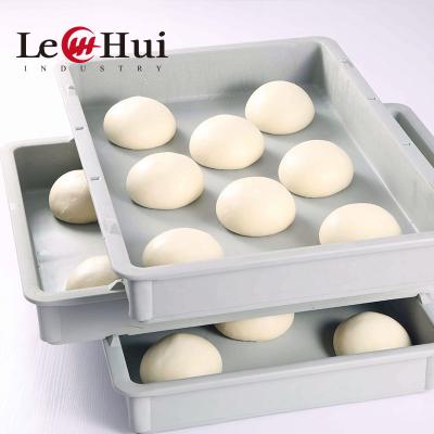 China Customized Disposable Pizza Dough Box Dough Proofing Box With Stackable Four Wheel Trolley Polypropylene Dough Box With Lid for sale