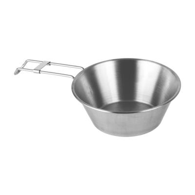 Chine Portable Outdoor Camping Soup Pot Picnic Bowl 304 Stainless Steel Folding Bowl with Folding Handle à vendre