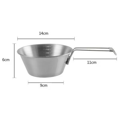 China 304 Stainless Steel Bowl Handle Foldable Outdoor Camping Picnic Bowl Soup Bowl Portable Pot Te koop