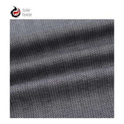 China Good Quality Comfortable Anti Pill Stretch Strong Scalability TR Roma Herringbone Fabric For Hoodies for sale