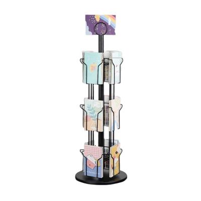 China Simple Fashion 360 Rotating CD Postcard Notebook Display Stand Multifunctional Post Office Rack for sale