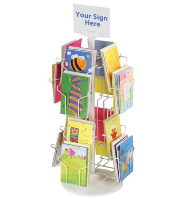 China Greeting Card Wire Pocket Holder Rotating Greeting Card Display Rack for sale