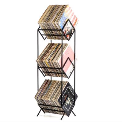 Китай Viable Free Standing 3 Tier Vinyl Record Rack Album Storage Rack Vinyl Record Organizer продается