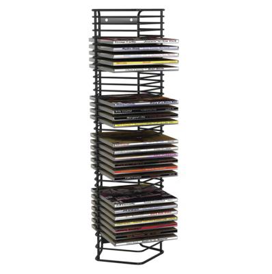 China Modern Wall Mounted Vertical Steel CD Organizer Rack DVD Storage Holder for sale