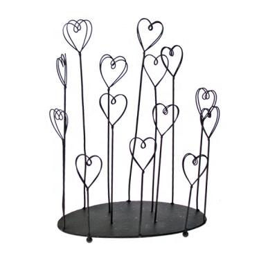 China RuiMei Metal Wire Heart Table Number Card Holder Photo Picture Display Stand for sale