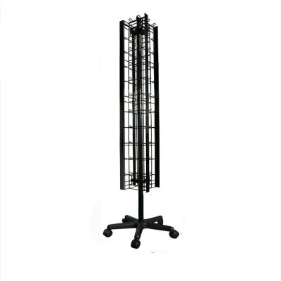 China Iron Customized Four Sides Gridwall With Wire Hooks Metal Spinner Display Rack for sale