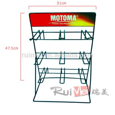 China Black Iron Metal Countertop Battery Retail Display Rack for sale