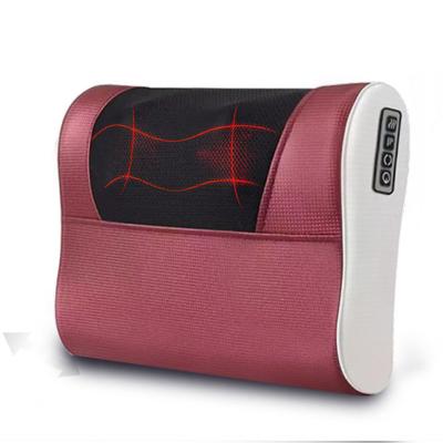 China Newest Portable 2 Head In 1 Massage Pillow With Car Duel Home Use For Back Neck Shoulder Waist Body Massage for sale