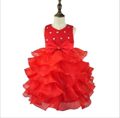 China China Manufacturer Washable Puffy Dress Children's Sleeveless Puffy Dress Children's Wedding Show Bow Cake Bow Dress for sale