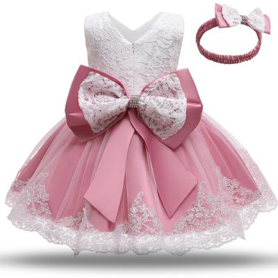 China 1st Year Baby Birthday Dress Toddler Girls Dress Washable Matching Princess Dresses for sale