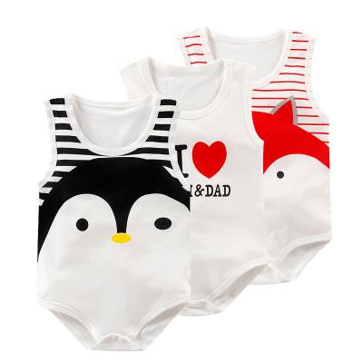 China wholesale Newborn Sleeveless Pajamas Bag Newborn Baby Clothes Anti-wrinkle Triangle Baby Rompers Cotton Romper Border for sale