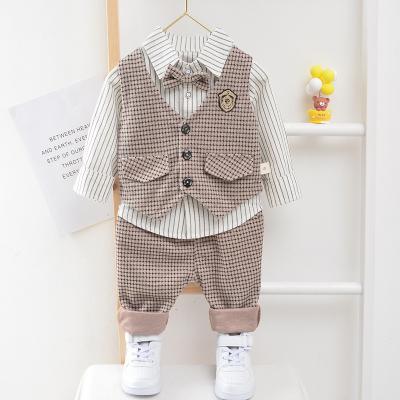 China Autumn New Design Boys Soft Vest Shirt Pants Clothing 3-Piece Sets Suits for sale