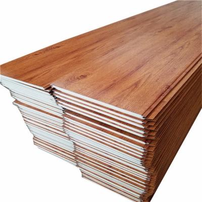 China Modern Aluminum Metal Embossed Prefab Steel Sheet House Wood Texture PU Metal Panel Insulated Wall Cladding for sale