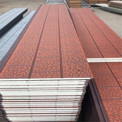 China Industrial Building Material External Wall Heat Insulation Wall Sandwich Panels With Rigid Polyurethane Foam for sale