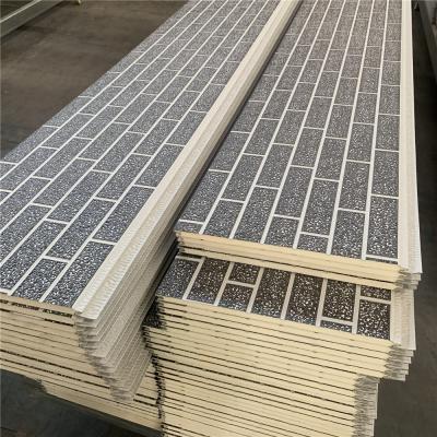 China 383 mm Decorative Siding Building Material Metal Insulation Exterior Wall PU Sandwich Panel for sale