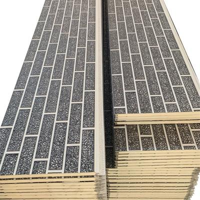 China 16mm Exterior Decorative Fireproof And Waterproof Modern Building Material Insulated PU Sandwich 3D Wall Panel for sale