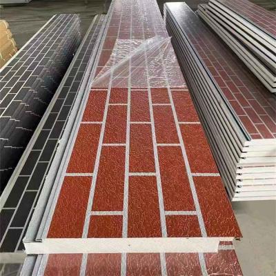 China Hongyuanda Industrial Brick Exterior Wall Panel PU Foam Decorative Metal Insulated Prefab Siding House for sale