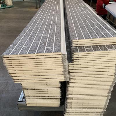 China Fashion Modern Design Aluminized Great Wall Cladding PU Sandwich Heat Insulation Exterior Cladding Wall Panel for sale